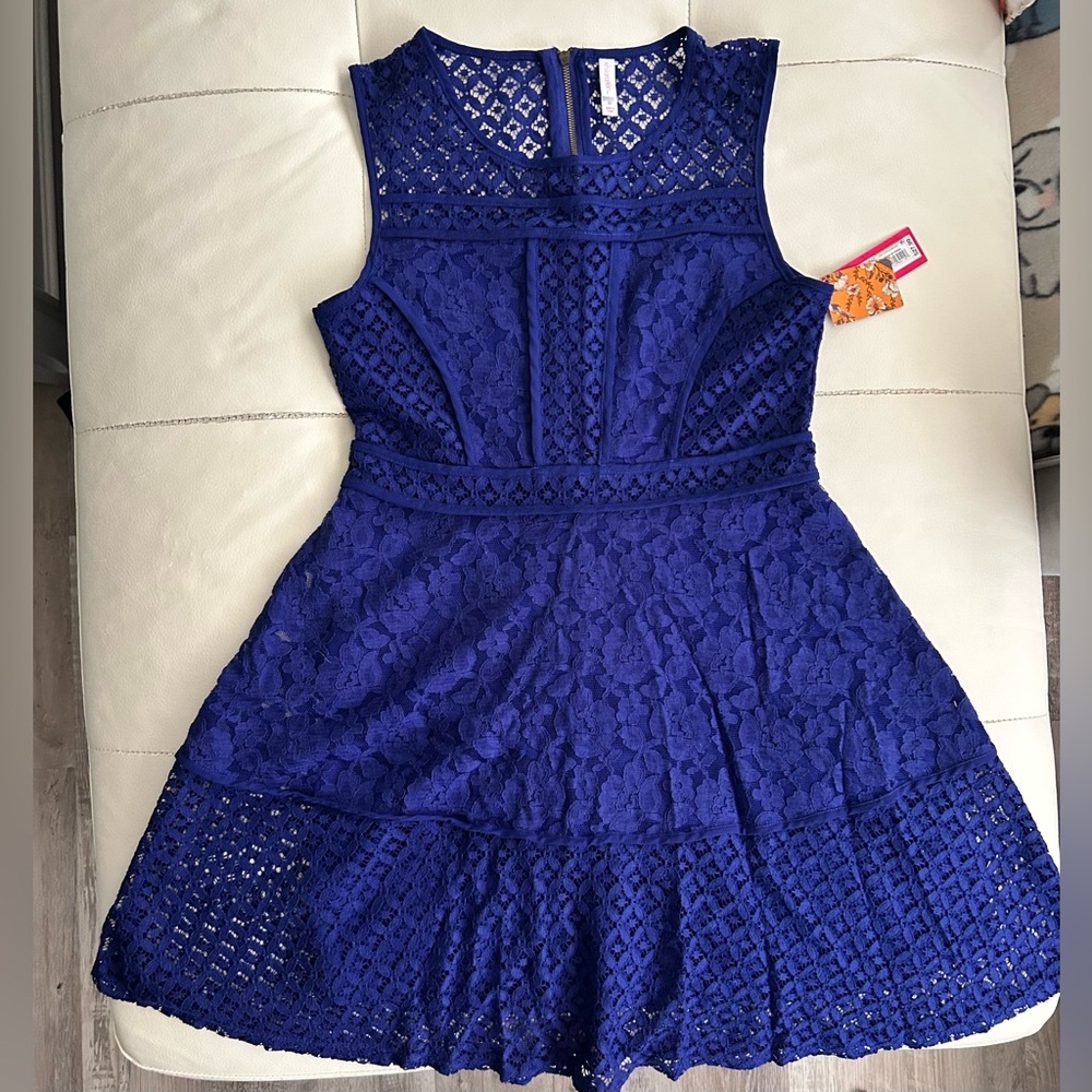 NWT Xhilaration Royal Blue Lace Top